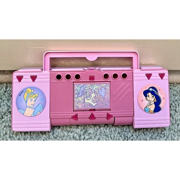 RARE VINTAGE FLOMO X DISNEY PRINCESSES MAGNETIC RADIO BOOMBOX PENCIL CASE - Picture 1 of 6